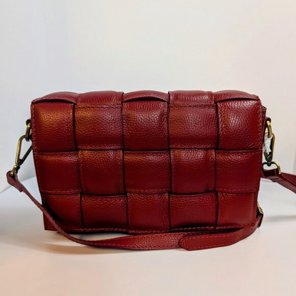 Violeta Castellani Milano Red Woven Leather Shoulder Bag - Picture 7 of 14